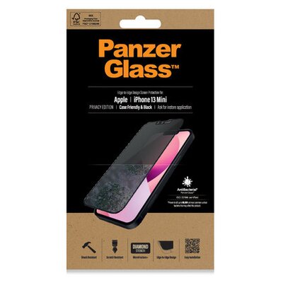 PanzerGlass Szkło ochronne Privacy na Apple iPhone 13 mini PROP2744)Czarne
