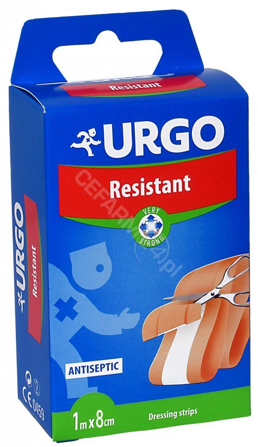 Polfa Laboratoria Urgo Resistant to opatrunek do cięcia z kompresem antyseptycznym 1m x 8cm 9096519