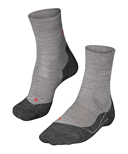 Falke Męskie skarpety do biegania RU4 Wool mieszanka wełny merynosów, 1 opakowanie, szare (Light Grey Melange 3830), rozmiar: 39-41 16396