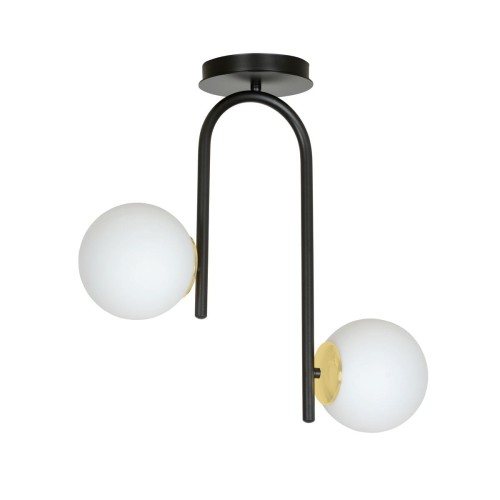 Emibig Ragnar lampa wisząca 2-punktowa czarna/złota 1032/2 1032/2