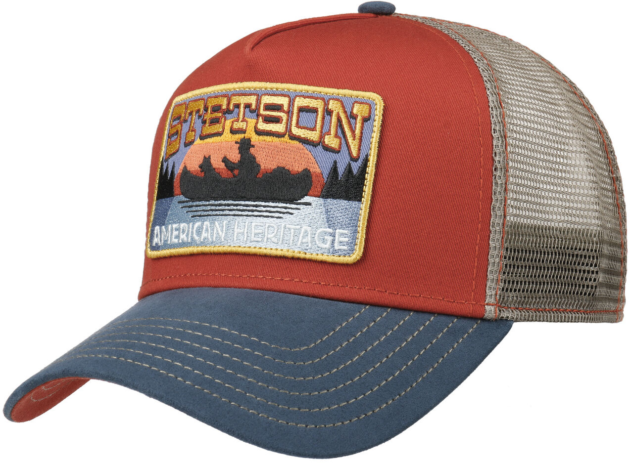 Czapka Trucker Canoe by Stetson, niebiesko-czerwony, One Size
