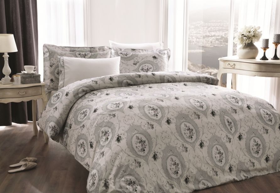 Tivolyo Pościel satynowa Angels Grey 100% bawełna