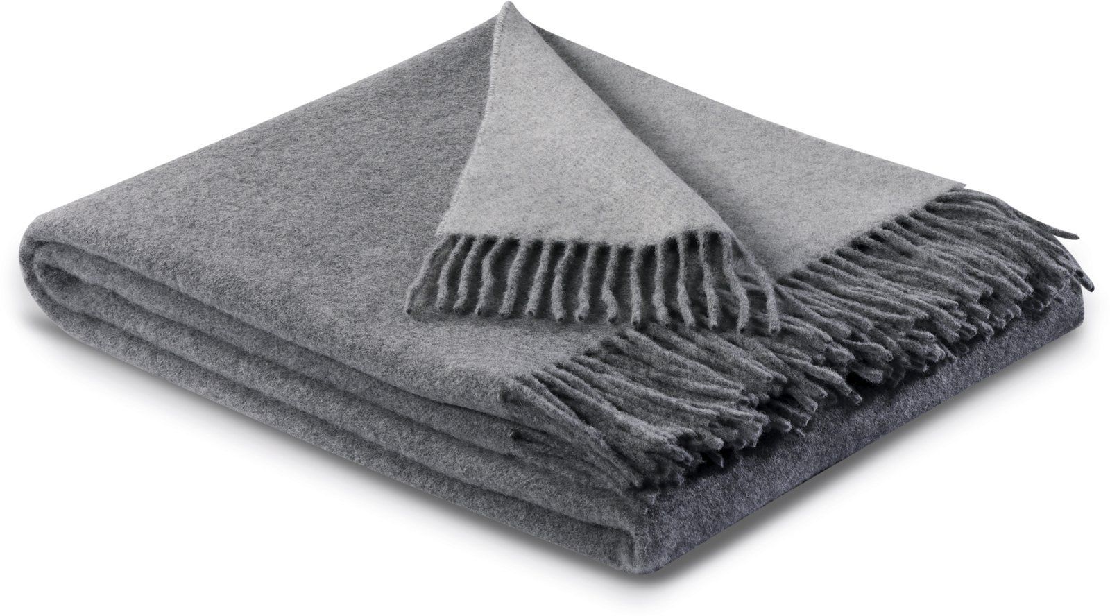 Biederlack Pled wełniany Grau-Silber