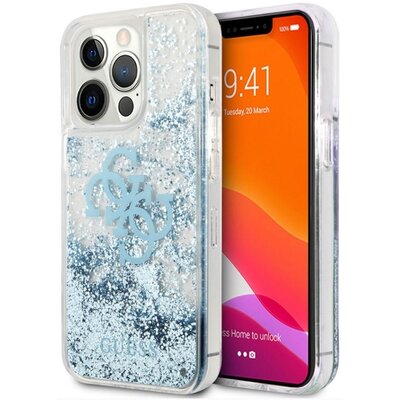 Guess Etui 4G Big Liquid Glitter do Apple iPhone 13 Pro Niebieski | GUHCP13LLG4GBL