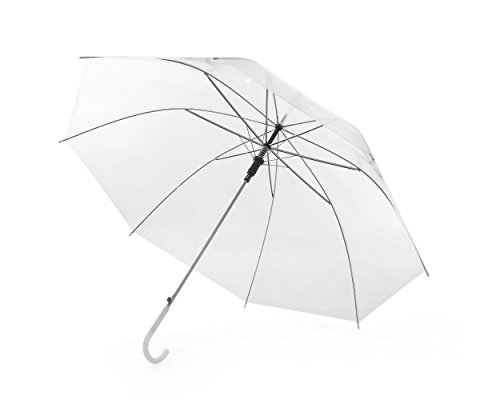 eBuyGB Crook Handle Novelty Automatic Opening Wedding parasol przeciwsłoneczny, 107 cm, biały (White)