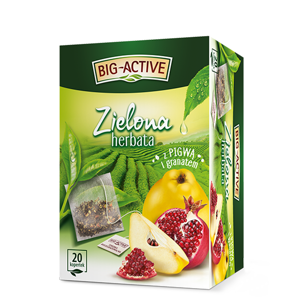 Bio-Active Big-Active Zielona herbata z pigwą i granatem 34 g (20 torebek)