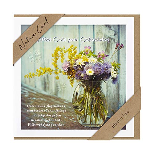 BSB bsb Kartka urodzinowa życzenia urodzinowe  natura Card  bukiet kwiatów  koperta papier typu kraft 692009-2
