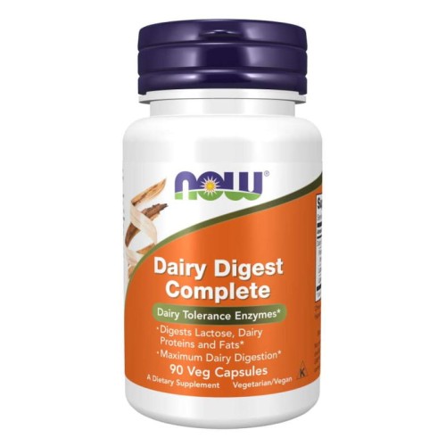 Now® Foods NOW Dairy Digest Complete, enzymy mleczne na nietolerancję laktozy, kapsułki ziołowe 90