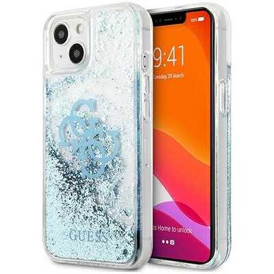 Guess Etui 4G Big Liquid Glitter do Apple iPhone 13 mini Niebieski | GUHCP13SLG4GBL