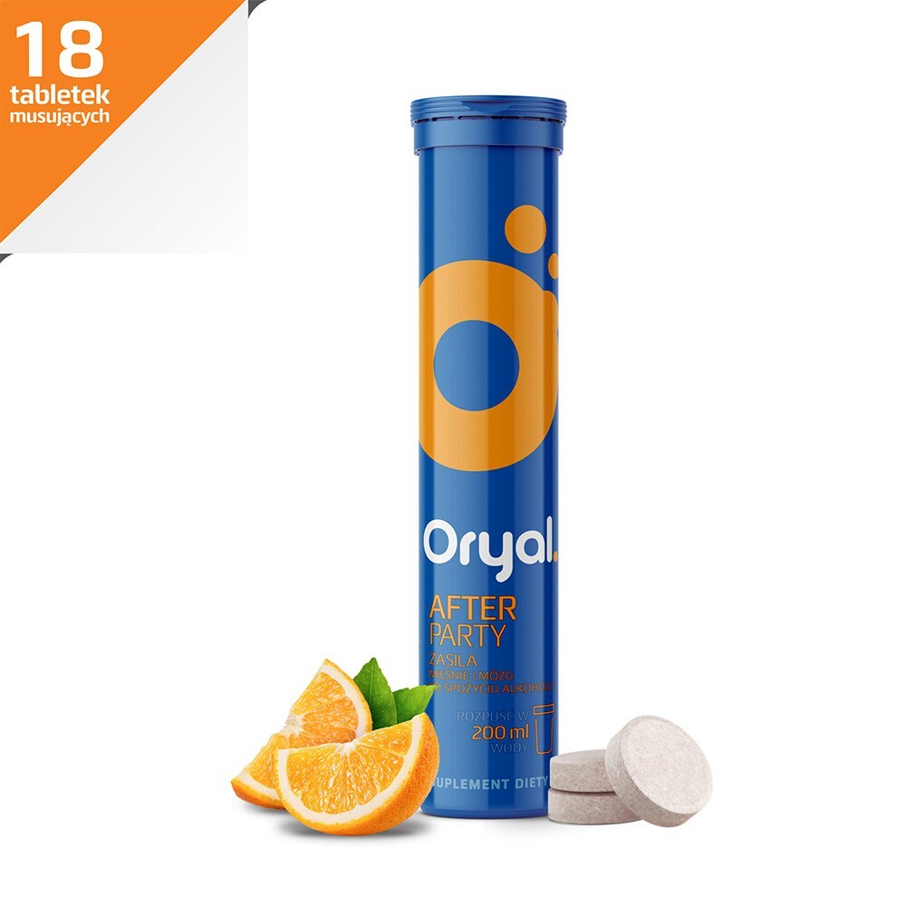 Oryal After Party smak pomarańczowy, 18 tabletek musujących