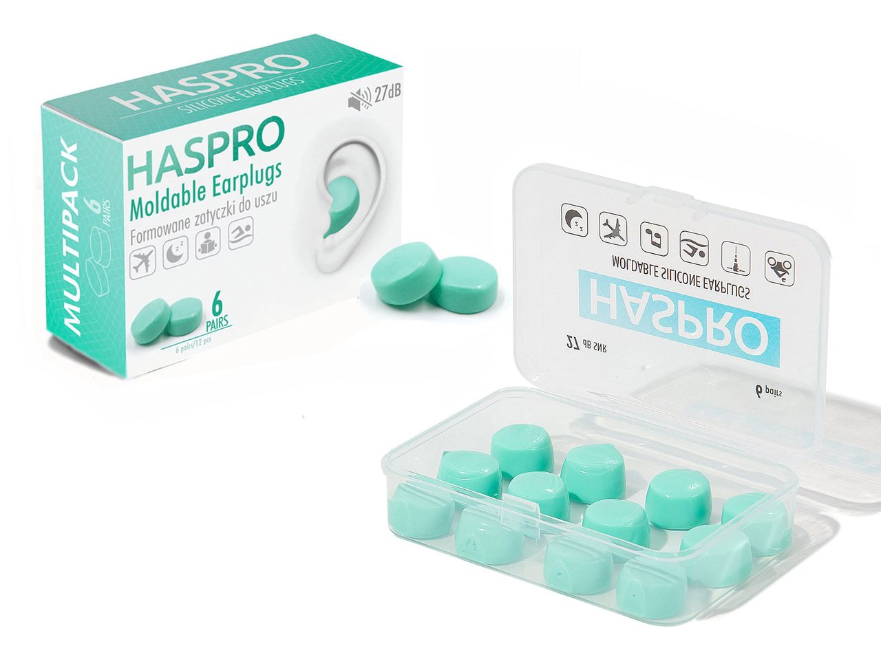 Haspro Haspro MOLD 6P Formowane zatyczki do uszu wielokrotnego użytku - 6 par HASPRO-MOLD