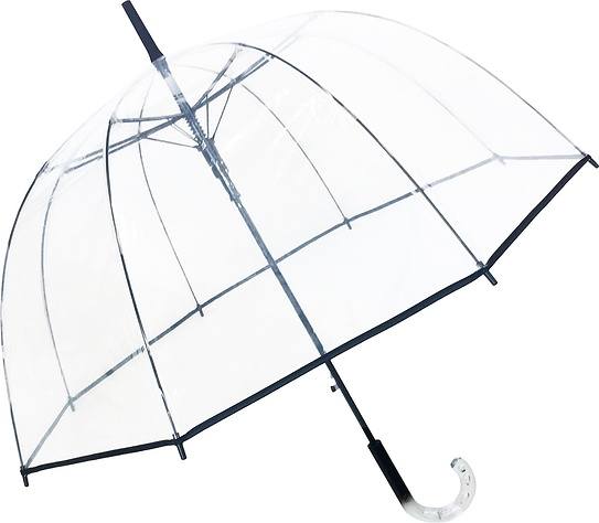 Parasol kopuła Smati przezroczysty czarny z białą rączką
