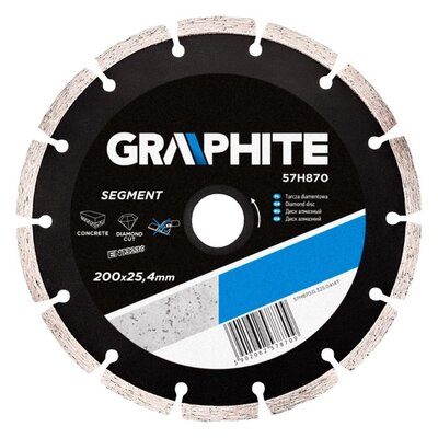 Graphite Tarcza do cięcia 57H870 200 x 25.4 mm diamentowa segmentowa