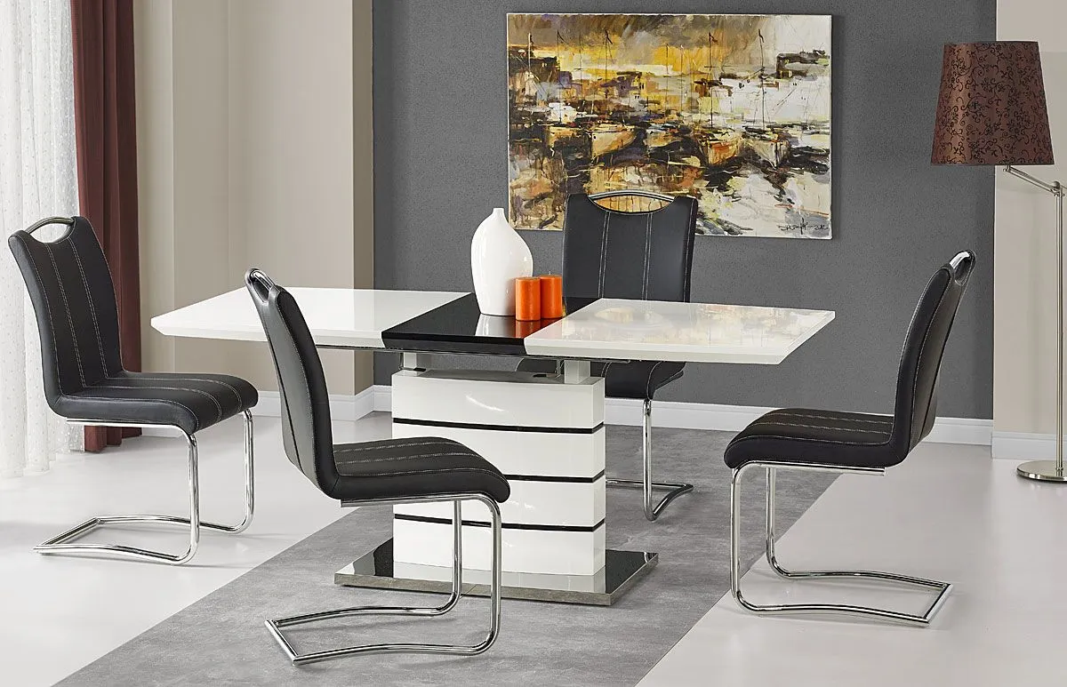 Biały stół rozkładany w połysku C2-T00