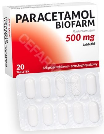 Biofarm Paracetamol 500 mg, 20 tabletek  6067221