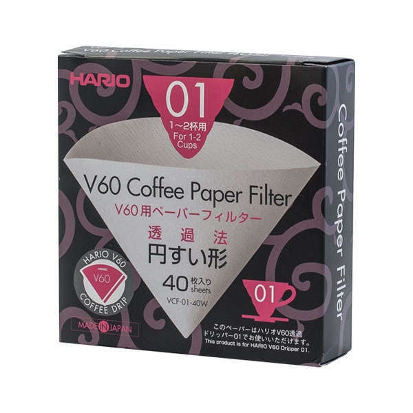 Hario filtry papierowe do dripa V60-01 VCF-01-40W