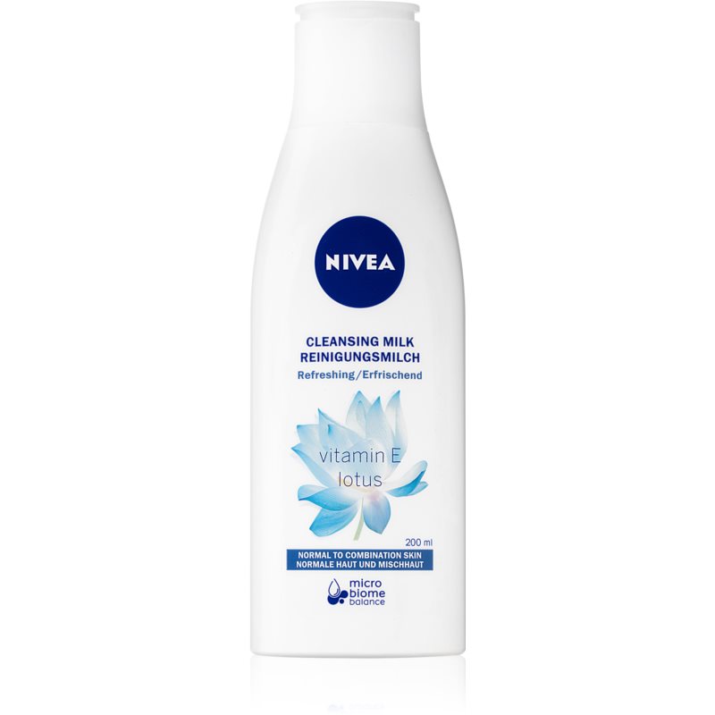 Nivea - Cleansing Milk Vitamin E Lotus - Łagodne mleczko oczyszczające z witaminą E i ekstraktem z kwiatu lotosu - 200 ml