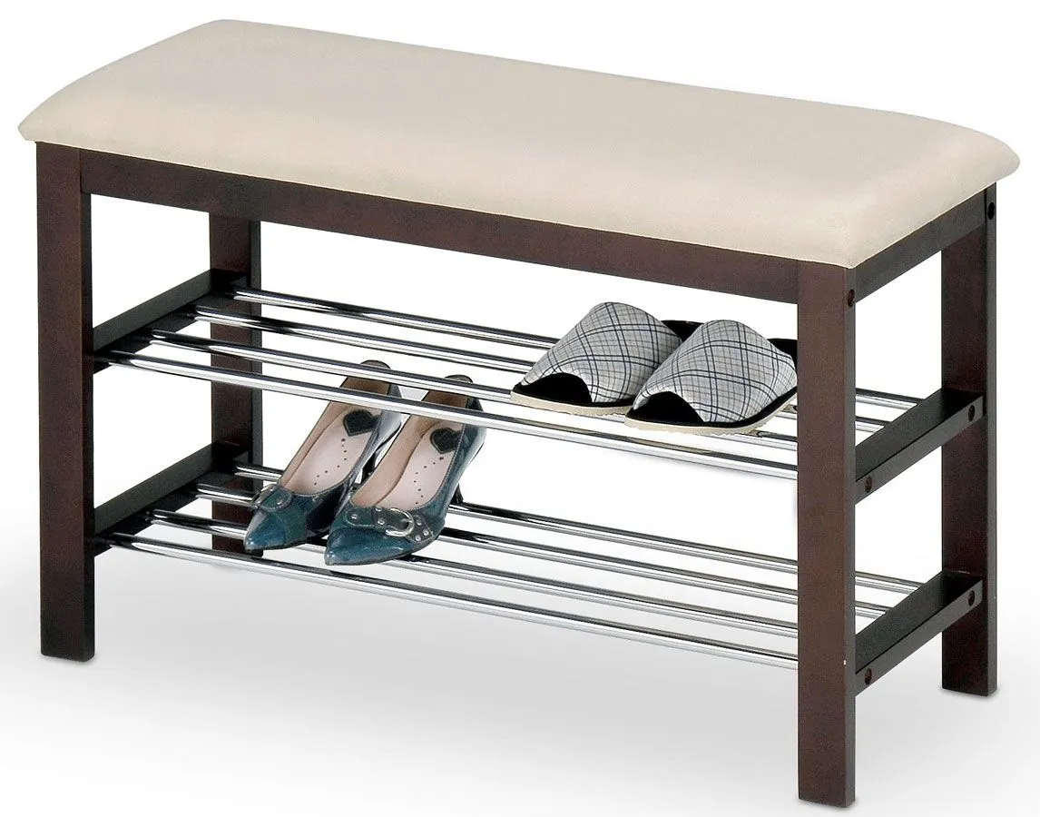 Drewniany stojak na obuwie siedzisko wenge K7-S04