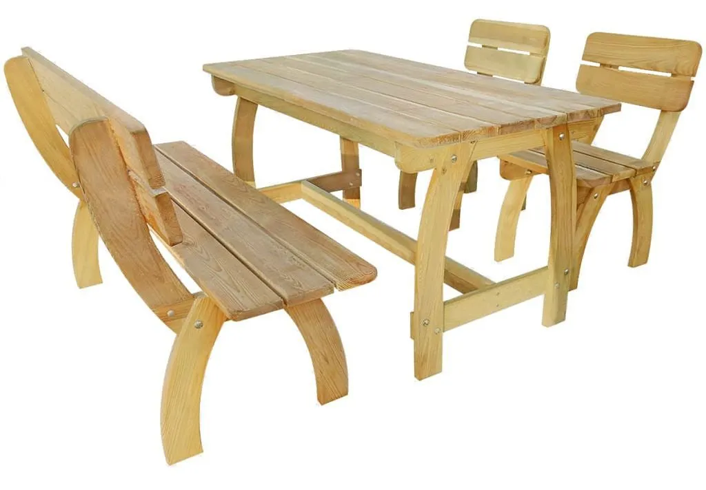 EDINOS Zestaw drewnianych mebli ogrodowych Hakodi 2X - brązowy