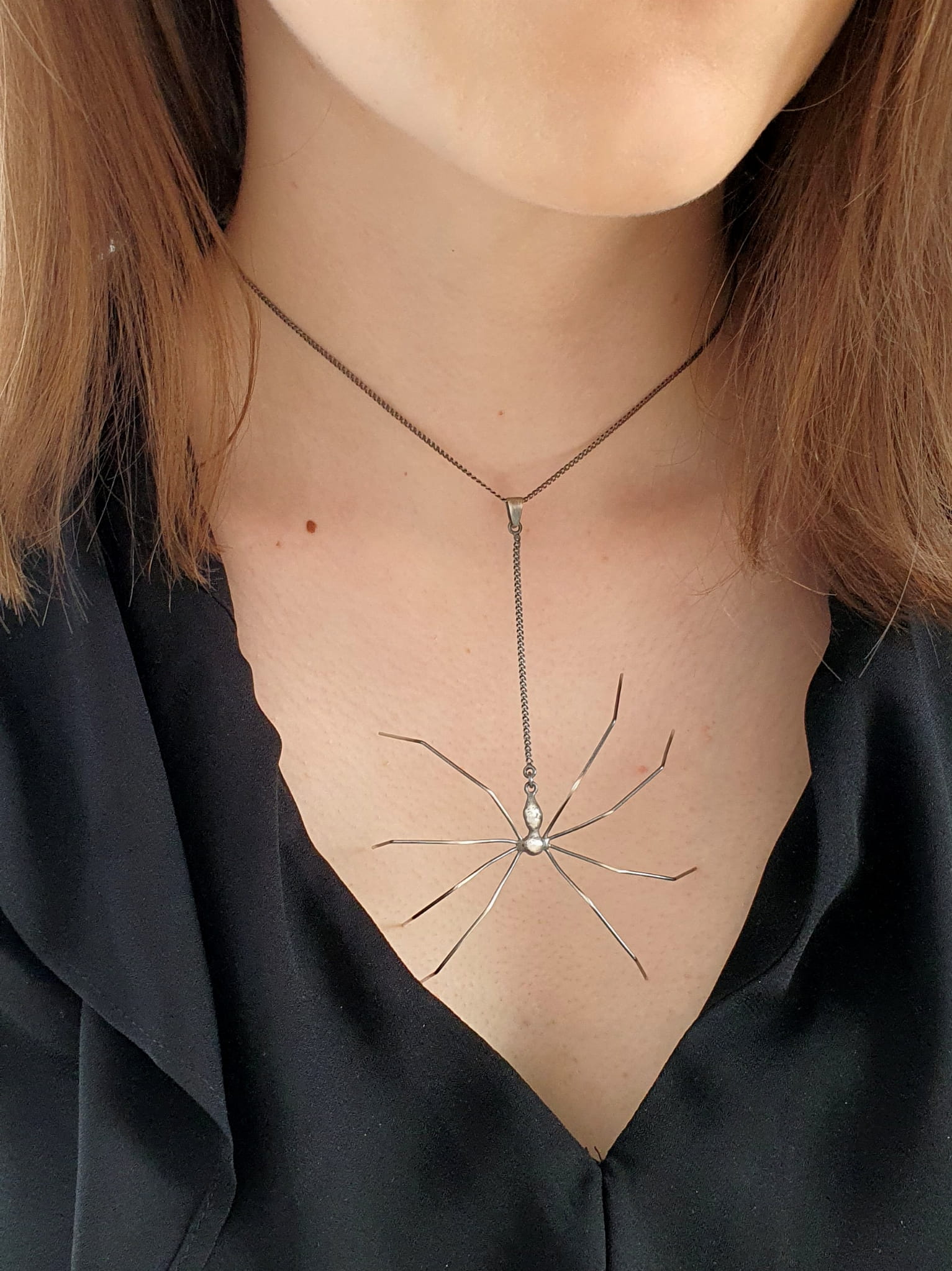 Pająk Kosarz - zawieszka srebrna