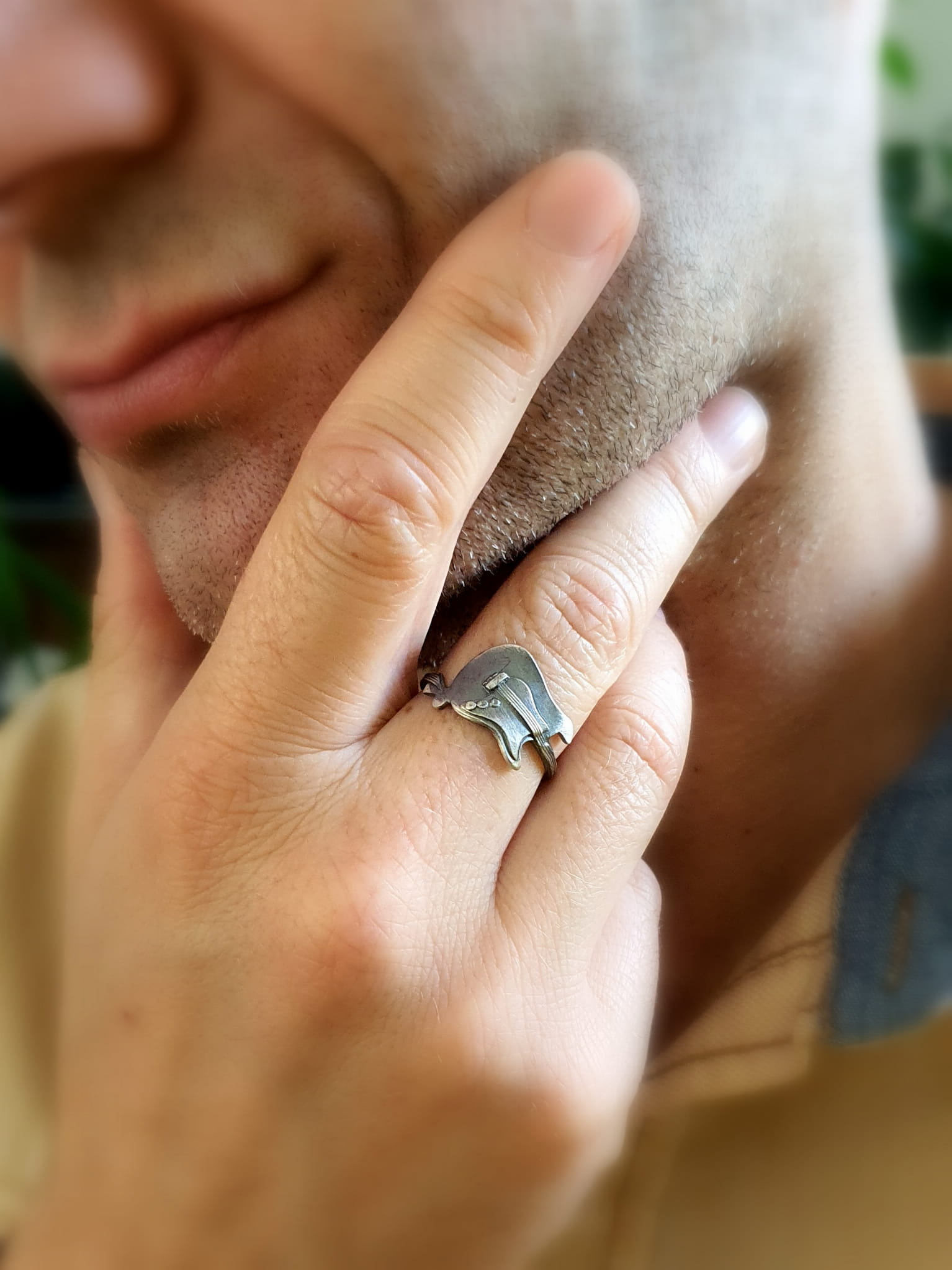 Gitara elektryczna pierścionek srebrny