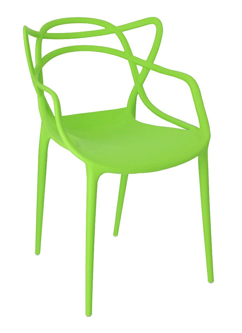 Limonkowe minimalistyczne krzesło ażurowe A2-R72
