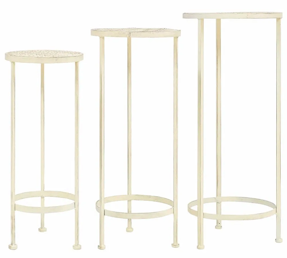 Zestaw białych kwietników w stylu retro L0-K96