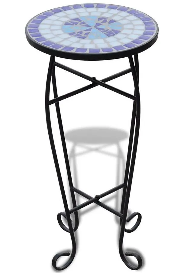 Niebiesko-biały mozaikowy stolik ogrodowy G6-R35