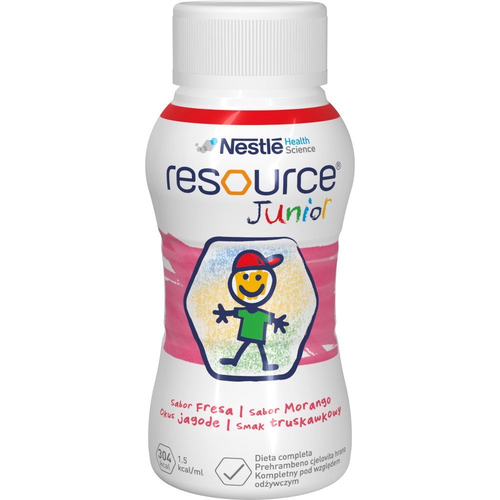 Resource Junior smak truskawkowy, 4 x 200 ml