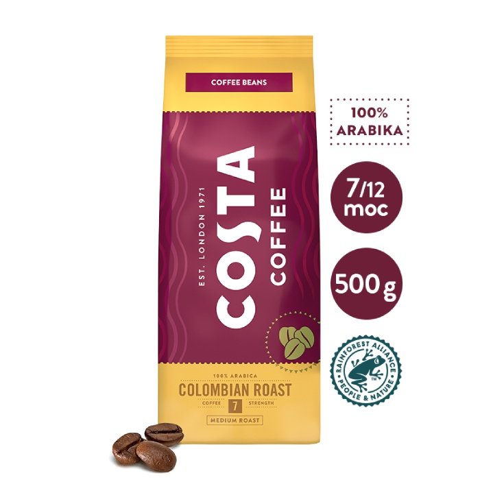 COSTA COFFEE Kawa ziarnista Costa Coffee Colombian Roast 500g 6774-uniw