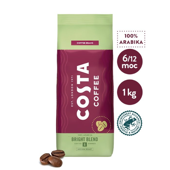 COSTA COFFEE Kawa ziarnista Costa Coffee Bright Blend 1kg 6768-uniw