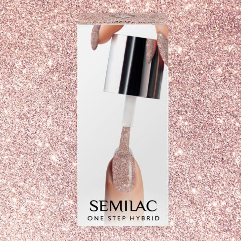 Semilac One Step Hybrid lakier hybrydowy 5ml S245 Glitter Pink Beige