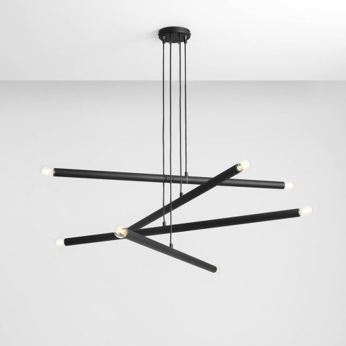 Aldex Tubo lampa wisząca 8-punktowa czarna 1072P1