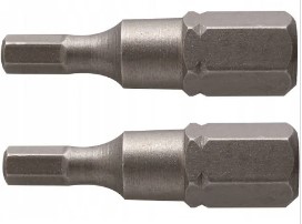 Końcówki wkrętakowe (bity) HEX3, HEX4 Mix 25mm, stal S2, slim, blister 2 sztukowy HOGERT