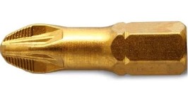 Końcówki wkrętakowe (bity) PZ3 25mm, stal S2, radełkowane, pokryte azotkiem tytanu, slim, blister  5 sztukowy HOGERT