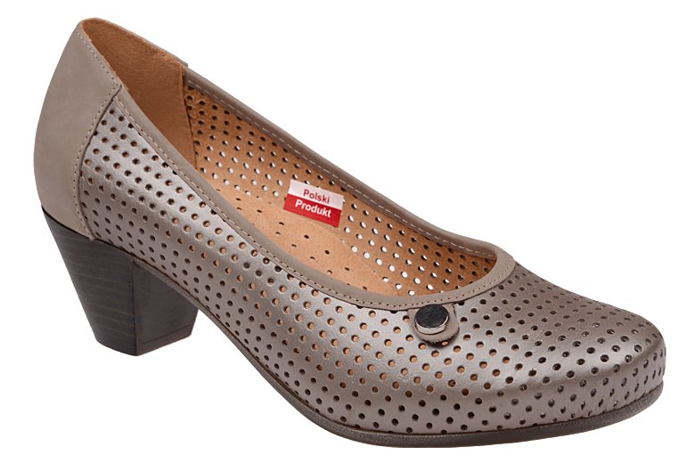 Czółenka AXEL Comfort 1593 Perła buty na haluksy na obcasie Kosela Medic 9593
