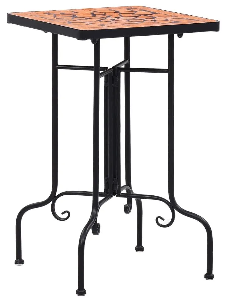 Terakotowo-czarny stolik mozaikowy D8-P41