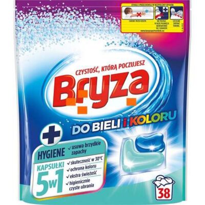 Bryza Kapsułki do prania 5W1 Hygiene do bieli i koloru 38 szt