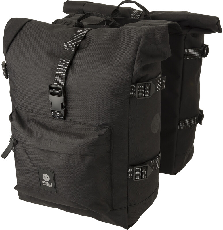 AGU AGU Urban H2O II Roll-Top Double Pannier Bag MIK, czarny  2021 Sakwy 41496300-000