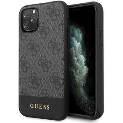 Guess 4G Bottom Stripe Collection Etui iPhone 11 Pro szary