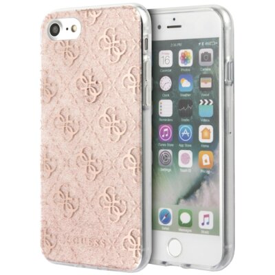 Guess 4G Glitter etui na iPhone SE 2020 / 8 / 7 (różowe) GUHCI8PCU4GLPI