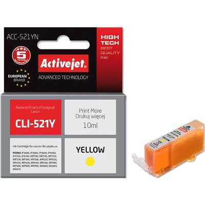 ActiveJet Tusz ACC-521Y Zamiennik Canon CLI-521Y ACC-521YN ACC-521Y) ACC-521YN ACC-521Y) (ACC-521YN (ACC-521Y))