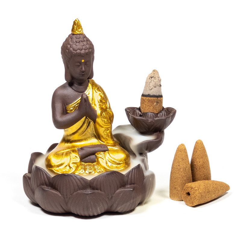 pH-Import Kadzielniczka ceramiczna Backflow BUDDHA z przepływem zwrotnym