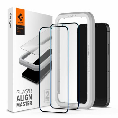 Spigen SZKŁO HARTOWANE ALM GLASS FC 2-PACK IPHONE 12/12 PRO BLACK