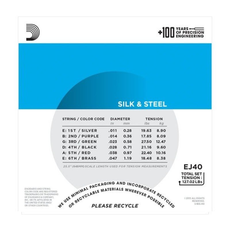 D'Addario EJ40 - Silk & Steel 11-47