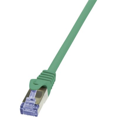 LogiLink Kabel sieciowy CQ3035S CAT 6A S/FTP AWG 26/7 RJ45 1 m Zielony