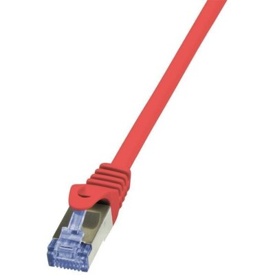 LogiLink Kabel sieciowy CQ3024S CAT 6A S/FTP AWG 26/7 RJ45 0.50 m Czerwony