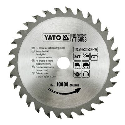 YATO PIŁA TARCZOWA Z WĘGLIKIEM 140X30X16 MM (YT-6053)