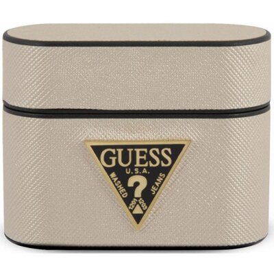 Guess Guess GUACAPVSATMLLG AirPods Pro cover beżowy/beige Saffiano