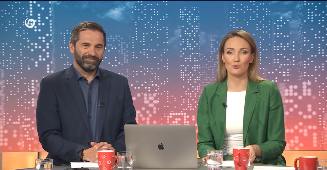 Ján Mečiar a Alena Stračiaková v relácii Ranné noviny.